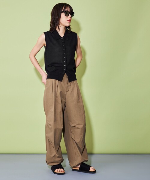 CITEN（シテン）の「＜CITEN＞ノースリーブ ニット シャツ（ニット/セーター・レディース・コバルトブルー/ブラック・FREE）」の8枚目の写真