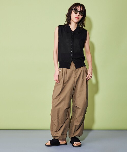 CITEN（シテン）の「＜CITEN＞ノースリーブ ニット シャツ（ニット/セーター・レディース・コバルトブルー/ブラック・FREE）」の10枚目の写真