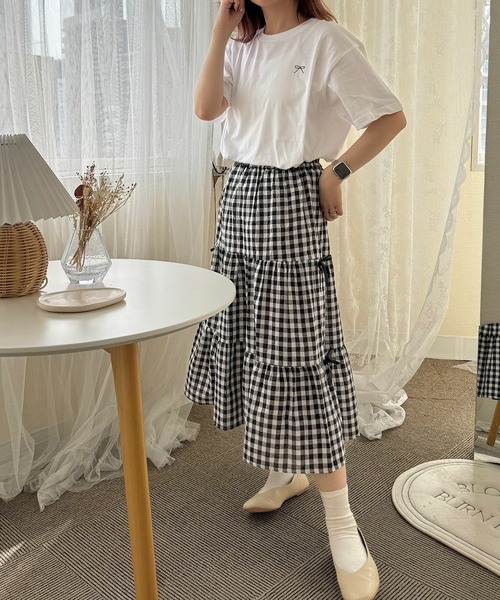 cuorequal(クオレコール)の「リボンワンポイント半袖Tシャツ(Tシャツ/カットソー・レディース・ホワイト・LARGE/MEDIUM/SMALL/X-SMALL)」の10枚目の写真