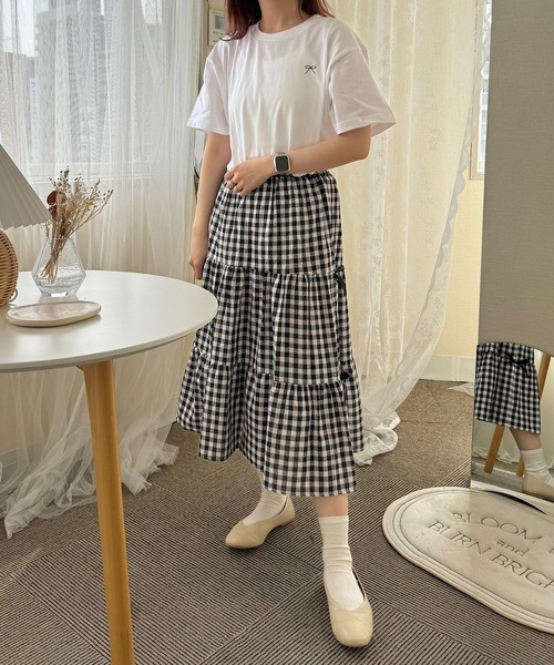 cuorequal(クオレコール)の「リボンワンポイント半袖Tシャツ(Tシャツ/カットソー・レディース・ホワイト・LARGE/MEDIUM/SMALL/X-SMALL)」の12枚目の写真