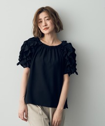 YECCA VECCA | ジャガード楊柳フリルブラウス(シャツ/ブラウス)