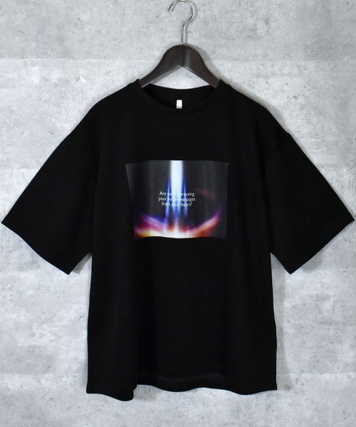 セール】ダンボールニット クルーネック転写プリントTシャツ