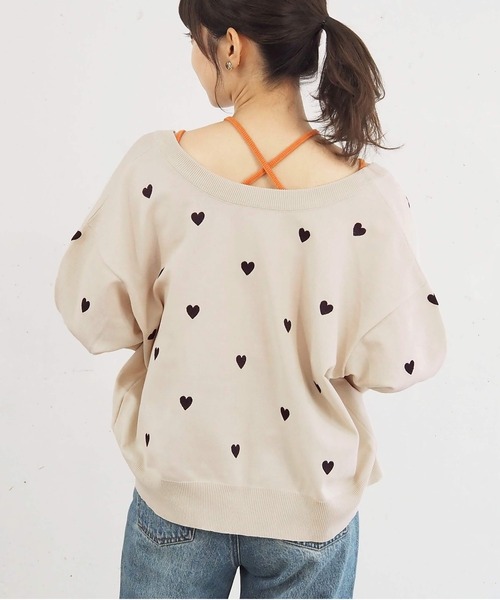 tiptop(ティップトップ)の「ハート刺繍×リボンカーディガン(カーディガン/ボレロ・レディース・ブラック/ホワイト系その他/グレー系その他/ベージュ・FREE)」の7枚目の写真