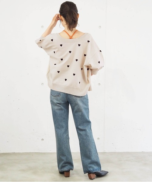 tiptop(ティップトップ)の「ハート刺繍×リボンカーディガン(カーディガン/ボレロ・レディース・ブラック/ホワイト系その他/グレー系その他/ベージュ・FREE)」の8枚目の写真