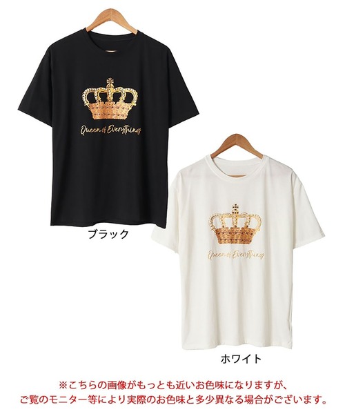 GOLDJAPAN（ゴールドジャパン）の「ビジュー付きロゴTシャツ【大きいサイズ対応】（Tシャツ/カットソー・レディース・ホワイト/ブラック・LL/3L）」の17枚目の写真