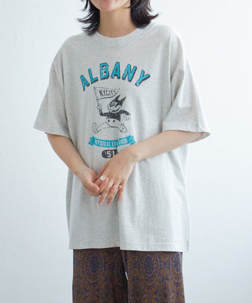 VENCEEXCHANGE(ヴァンスエクスチェンジ)の「キャラプリントTシャツ(Tシャツ/カットソー・レディース・オフホワイト/チャコールグレー/ナチュラル・FREE)」の3枚目の写真