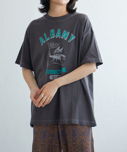 VENCEEXCHANGE(ヴァンスエクスチェンジ)の「キャラプリントTシャツ(Tシャツ/カットソー・レディース・オフホワイト/チャコールグレー/ナチュラル・FREE)」の1枚目の写真