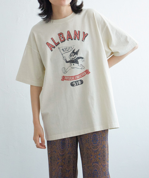 VENCEEXCHANGE(ヴァンスエクスチェンジ)の「キャラプリントTシャツ(Tシャツ/カットソー・レディース・オフホワイト/チャコールグレー/ナチュラル・FREE)」の4枚目の写真