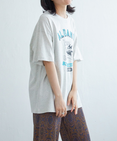 VENCEEXCHANGE(ヴァンスエクスチェンジ)の「キャラプリントTシャツ(Tシャツ/カットソー・レディース・オフホワイト/チャコールグレー/ナチュラル・FREE)」の6枚目の写真