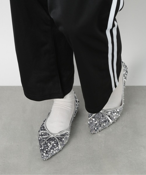 SETUP7（セットアップセブン）の「【SETUP7】ポインテッド リボンラメフラットミュール SCCH565（パンプス・レディース・シルバー/ブラック・23cm/23.5cm/24cm）」の9枚目の写真