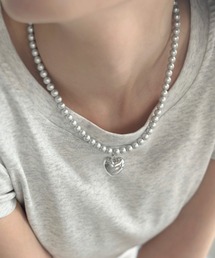 sowang（ソワン）の「シルバーメタルハートネックレス-silver metal heart necklace-（ネックレス）」