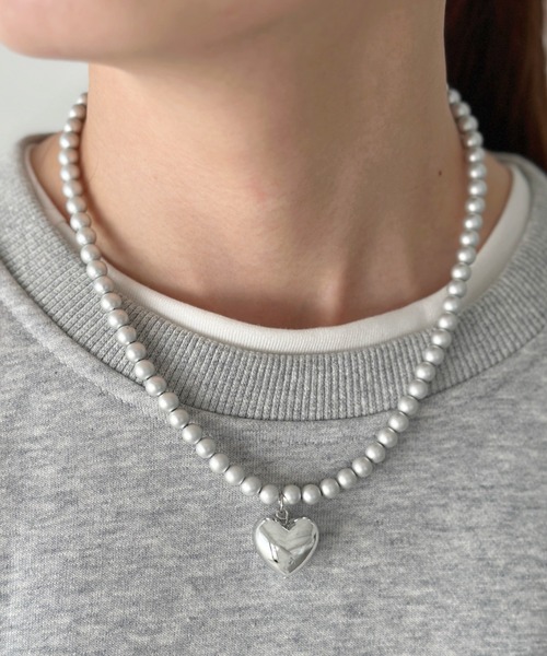 sowang(ソワン)の「シルバーメタルハートネックレス-silver metal heart necklace-(ネックレス・レディース・シルバー・FREE)」の10枚目の写真