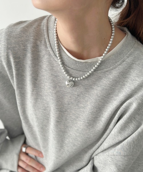 sowang(ソワン)の「シルバーメタルハートネックレス-silver metal heart necklace-(ネックレス・レディース・シルバー・FREE)」の9枚目の写真