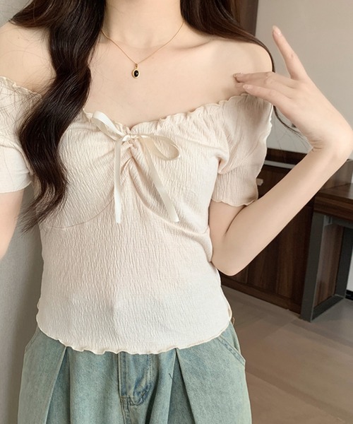 トップス v セール】深Vネック 2WAY オフショル メロウ トップス（Tシャツ
