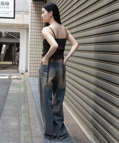 3.3 Field Trip （3.3フィールドトリップ）の「3.3 Field Trip／ハナガラキャミ（キャミソール・レディース・クリーム/ブラック・FREE）」の4枚目の写真