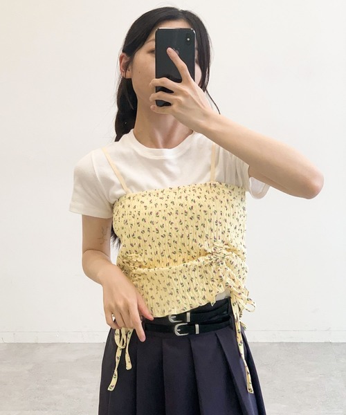 3.3 Field Trip （3.3フィールドトリップ）の「3.3 Field Trip／ハナガラキャミ（キャミソール・レディース・クリーム/ブラック・FREE）」の11枚目の写真