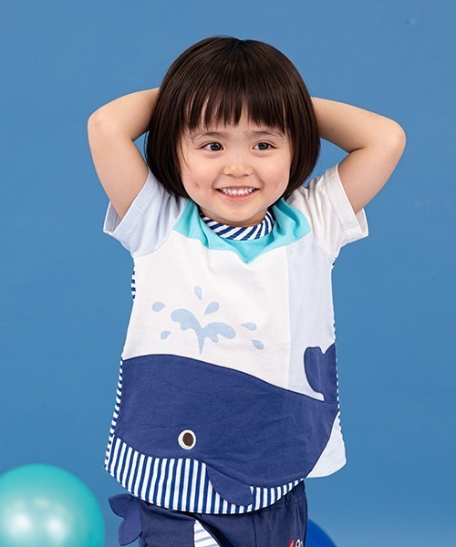 【セール】クジラTシャツ（Tシャツ/カットソー）｜baby cheer（ベイビーチアー）