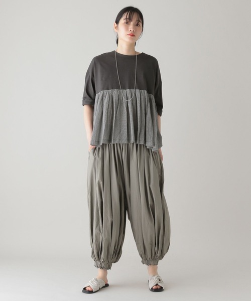 natural by clip mumokuteki 身体喜ぶ楽々バルーンパンツ 楽天市場】【SALE／20%OFF】＜natural by clip/mumokutekiコラボ