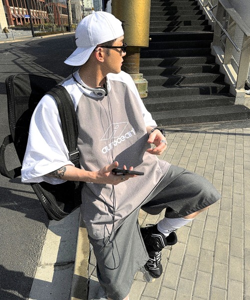 sevens（セブンズ）の「【sevens】ラグランロゴビッグTシャツ（Tシャツ/カットソー・レディース・グレー/ブラウン・FREE）」の4枚目の写真