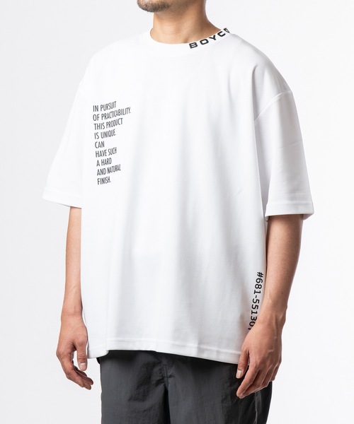 BOYCOTT（ボイコット）の「【BOYCOTT/ボイコット】オーバーサイズボックスシルエットマルチプリント5分袖Tシャツカットソー（Tシャツ/カットソー・メンズ・ホワイト/ベージュ/ブラック・LARGE/X-LARGE/MEDIUM）」の2枚目の写真