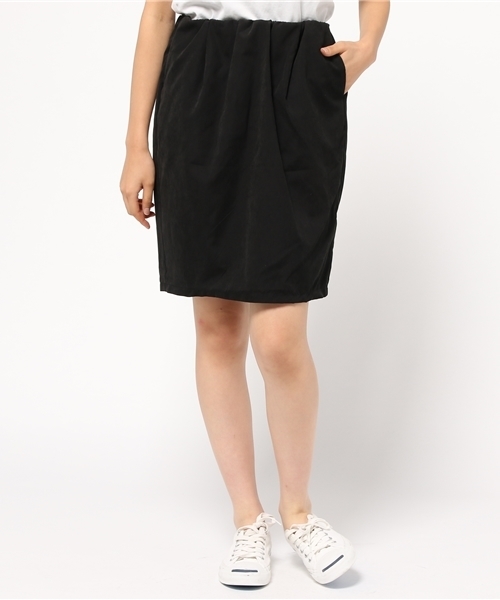 CIAOPANIC（チャオパニック）の「【Ciaopanic】　ピーチ起毛ウエストギャザーSK（スカート・レディース・キャメル/ブラック/ネイビー・FREE）」の2枚目の写真