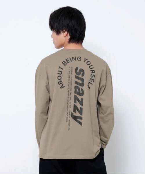 GLAZOS(グラソス)の「【大人向けサイズあり】【プチプラ】バック縦ロゴ長袖Tシャツ(Tシャツ/カットソー・キッズ・ブラック/グレー/オレンジ/ベージュ/インディゴブルー/ホワイト・140cm/150cm/160cm/170cm)」の4枚目の写真