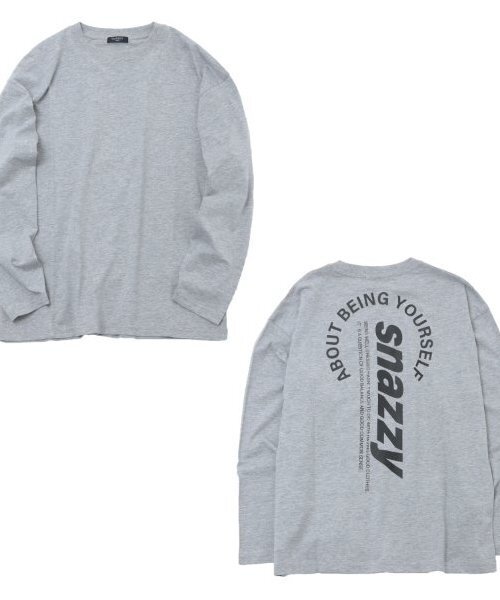 GLAZOS(グラソス)の「【大人向けサイズあり】【プチプラ】バック縦ロゴ長袖Tシャツ(Tシャツ/カットソー・キッズ・ブラック/グレー/オレンジ/ベージュ/インディゴブルー/ホワイト・140cm/150cm/160cm/170cm)」の3枚目の写真