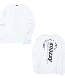 GLAZOS | 【大人向けサイズあり】【プチプラ】バック縦ロゴ長袖Tシャツ(Tシャツ/カットソー)