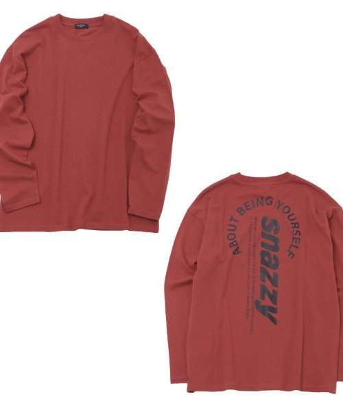 GLAZOS(グラソス)の「【大人向けサイズあり】【プチプラ】バック縦ロゴ長袖Tシャツ(Tシャツ/カットソー・キッズ・ブラック/グレー/オレンジ/ベージュ/インディゴブルー/ホワイト・140cm/150cm/160cm/170cm)」の6枚目の写真