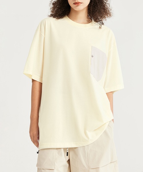 aimoha(アイモハ)の「aimoha outdoor ユニセックス オーバーサイズポケット 半袖 Tシャツ (SS)(Tシャツ/カットソー・レディース・ブラック/グレー/ホワイト・MEDIUM/LARGE/X-LARGE)」の2枚目の写真