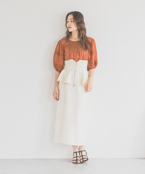 mysty woman(ミスティウーマン)の「レースキリカエクラシックブラウス 140926(シャツ/ブラウス・レディース・オフホワイト/ブラック/オレンジ・FREE)」の18枚目の写真