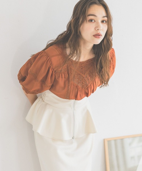 mysty woman(ミスティウーマン)の「レースキリカエクラシックブラウス 140926(シャツ/ブラウス・レディース・オフホワイト/ブラック/オレンジ・FREE)」の19枚目の写真