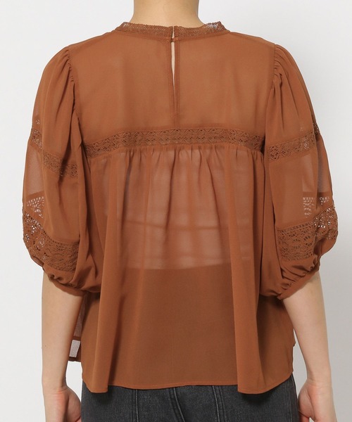 mysty woman(ミスティウーマン)の「レースキリカエクラシックブラウス 140926(シャツ/ブラウス・レディース・オフホワイト/ブラック/オレンジ・FREE)」の7枚目の写真