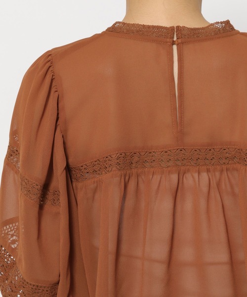 mysty woman(ミスティウーマン)の「レースキリカエクラシックブラウス 140926(シャツ/ブラウス・レディース・オフホワイト/ブラック/オレンジ・FREE)」の11枚目の写真