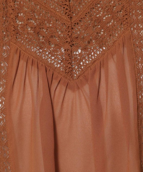 mysty woman(ミスティウーマン)の「レースキリカエクラシックブラウス 140926(シャツ/ブラウス・レディース・オフホワイト/ブラック/オレンジ・FREE)」の6枚目の写真