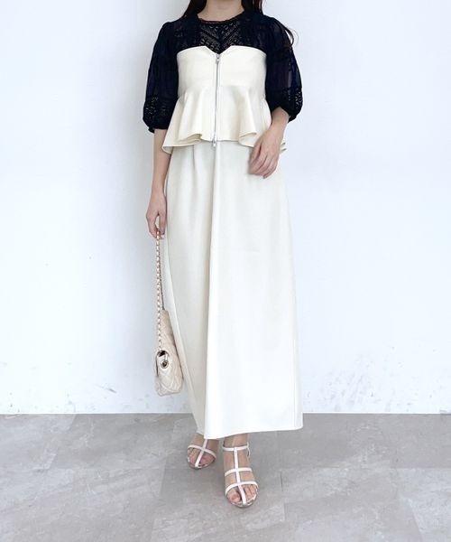 mysty woman(ミスティウーマン)の「レースキリカエクラシックブラウス 140926(シャツ/ブラウス・レディース・オフホワイト/ブラック/オレンジ・FREE)」の4枚目の写真