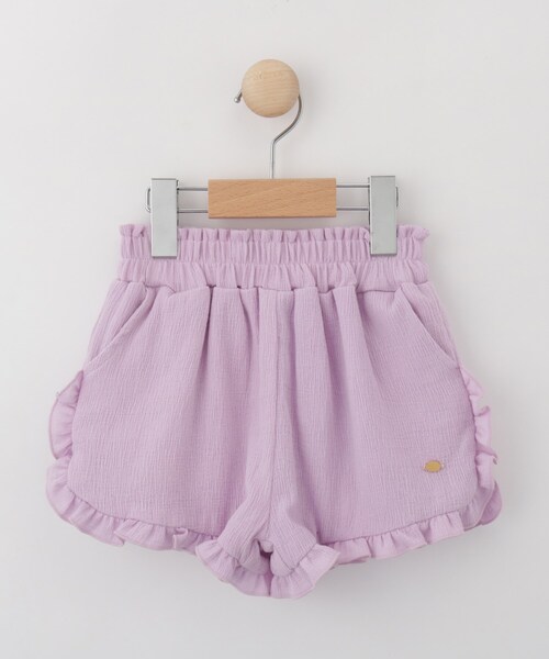 SHOO・LA・RUE(シューラルー)の「◆【110-140cm/セットアップ可】楊柳フリルショートパンツ(その他パンツ・キッズ・ネイビー/パープル・11/13/12/14)」の2枚目の写真