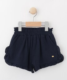 【110-140cm/セットアップ可】楊柳フリルショートパンツ