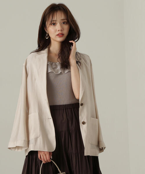 PROPORTION BODY DRESSING（プロポーションボディドレッシング）の「シアージャケット / 1214250501（テーラードジャケット・レディース・ベージュ/ブラウン・SMALL/MEDIUM）」の14枚目の写真