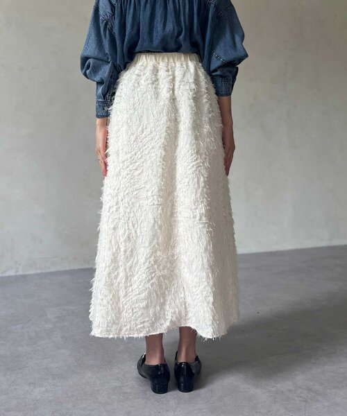 Chez toi（シェトワ）の「ジャガードフレアスカート（スカート・レディース・アイボリー/ブラック/グリーン・FREE）」の16枚目の写真