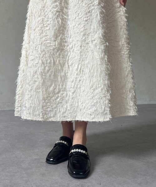 Chez toi（シェトワ）の「ジャガードフレアスカート（スカート・レディース・アイボリー/ブラック/グリーン・FREE）」の19枚目の写真