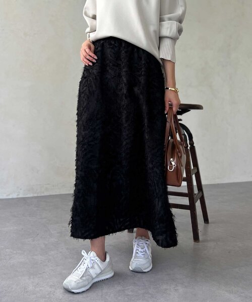 Chez toi（シェトワ）の「ジャガードフレアスカート（スカート・レディース・アイボリー/ブラック/グリーン・FREE）」の20枚目の写真