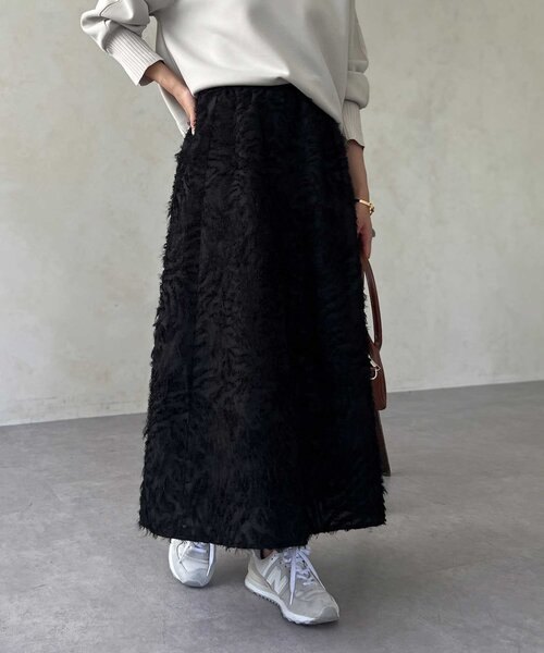 Chez toi（シェトワ）の「ジャガードフレアスカート（スカート・レディース・アイボリー/ブラック/グリーン・FREE）」の21枚目の写真