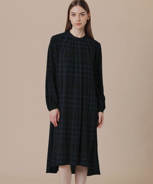 【セール】クレープレーヨンチェックワンピース（ワンピース）｜MACKINTOSH LONDON（マッキントッシュ ロンドン）