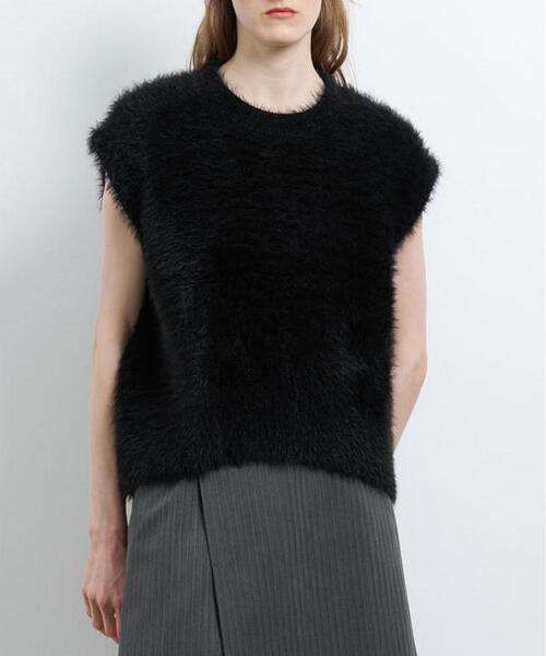 【希少！！】 LANVIN en Bleu（ランバンオンブルー）の「シャギーニットベスト トップス