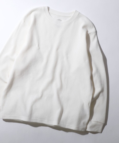 SITRY（シトリー）の「2026SS新色 Organic Cotton Thermal/オーガニックコットン サーマル ワッフル クルーネック ヘンリーネック ロンT 長袖Tシャツ（Tシャツ/カットソー・メンズ・ブラック/グレー/アイボリー/カーキブラウン/オフホワイト/ベージュ/グレー系その他/ホワイト系その他/ブラック系その他/カーキ/グレイッシュベージュ/オリーブ/ホワイト/サックスブルー・LL/M/L）」の2枚目の写真