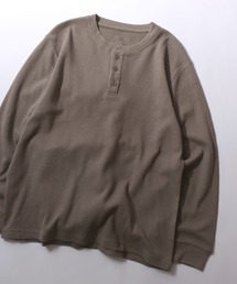 Tシャツ/カットソー（ベージュ系・ヘンリーネック）ファッション