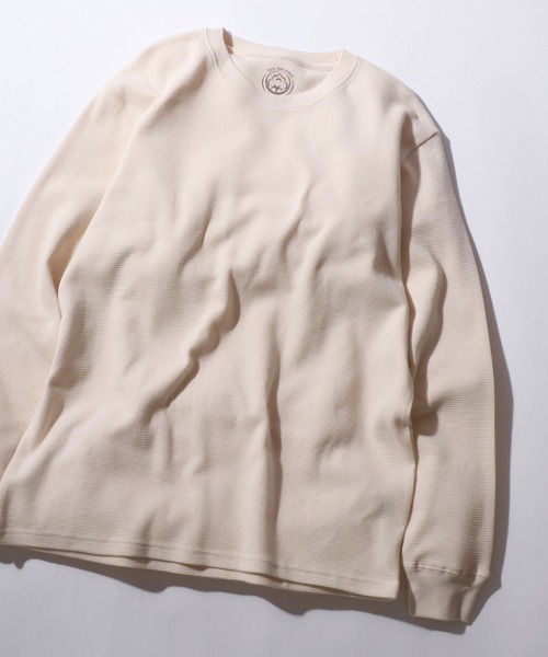 SITRY（シトリー）の「2026SS新色 Organic Cotton Thermal/オーガニックコットン サーマル ワッフル クルーネック ヘンリーネック ロンT 長袖Tシャツ（Tシャツ/カットソー・メンズ・ブラック/グレー/アイボリー/カーキブラウン/オフホワイト/ベージュ/グレー系その他/ホワイト系その他/ブラック系その他/カーキ/グレイッシュベージュ/オリーブ/ホワイト/サックスブルー・LL/M/L）」の3枚目の写真