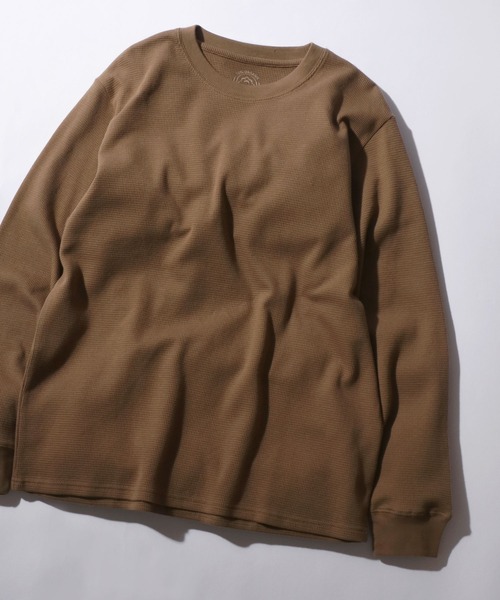 SITRY（シトリー）の「2026SS新色 Organic Cotton Thermal/オーガニックコットン サーマル ワッフル クルーネック ヘンリーネック ロンT 長袖Tシャツ（Tシャツ/カットソー・メンズ・ブラック/グレー/アイボリー/カーキブラウン/オフホワイト/ベージュ/グレー系その他/ホワイト系その他/ブラック系その他/カーキ/グレイッシュベージュ/オリーブ/ホワイト/サックスブルー・LL/M/L）」の9枚目の写真