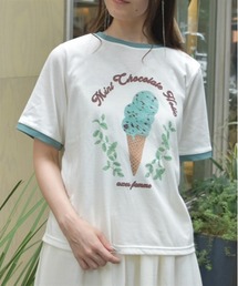axes femme | チョコミントプリントTシャツ(Tシャツ/カットソー)